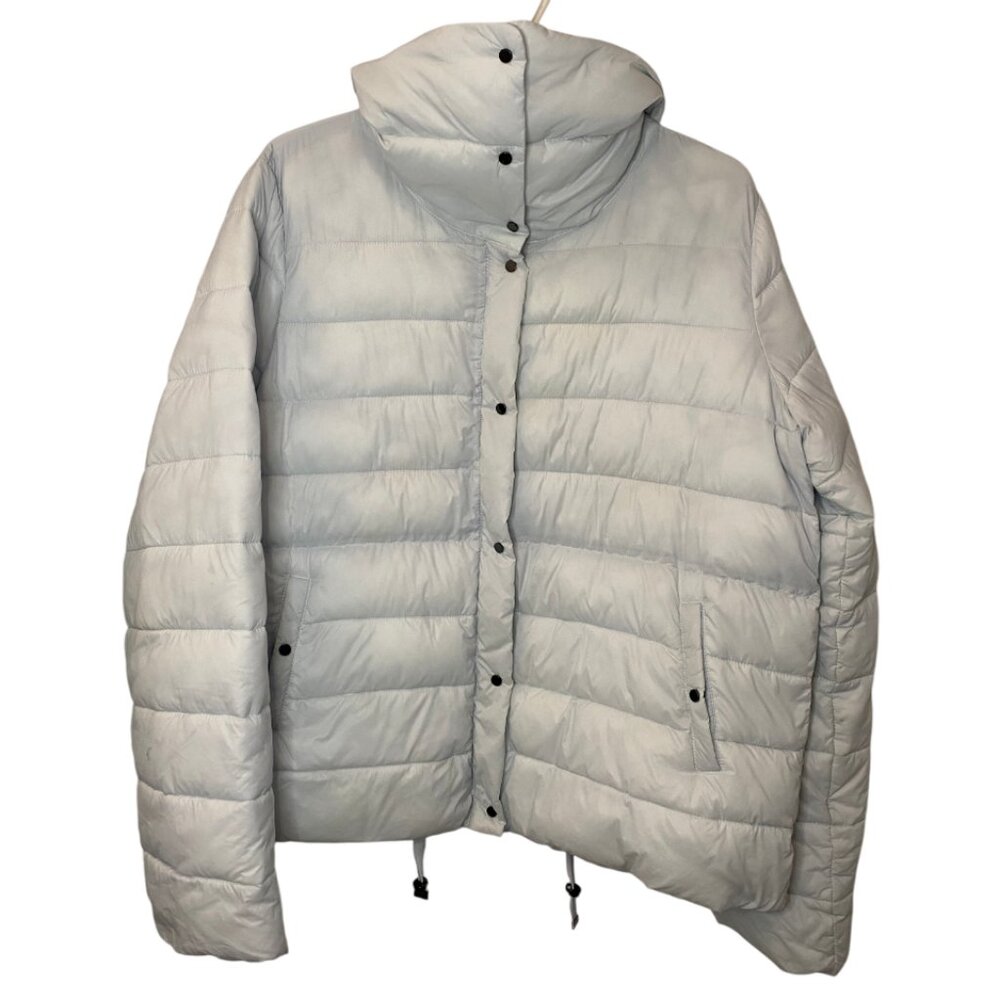 Oui ultra lightweight outdoor quilted puffer jacket baby blue women's size M